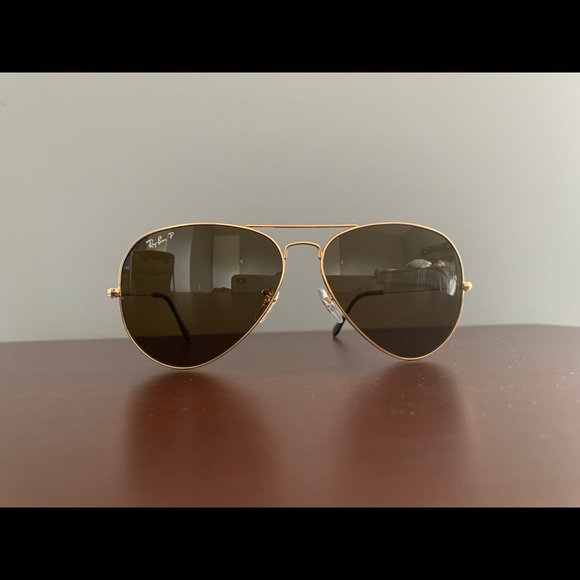 Brand NEW Ray-Ban Aviator RB3025 001/57 Gold Frame Polarized Brown Sunglasses - Picture 4 of 7